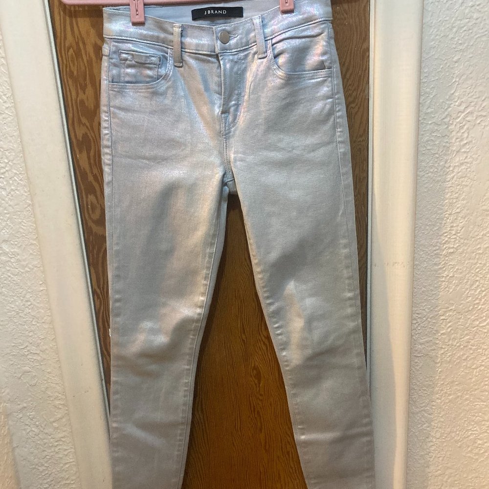 J Brand Iridescent Silverspoon Skinny Jeans Size 24